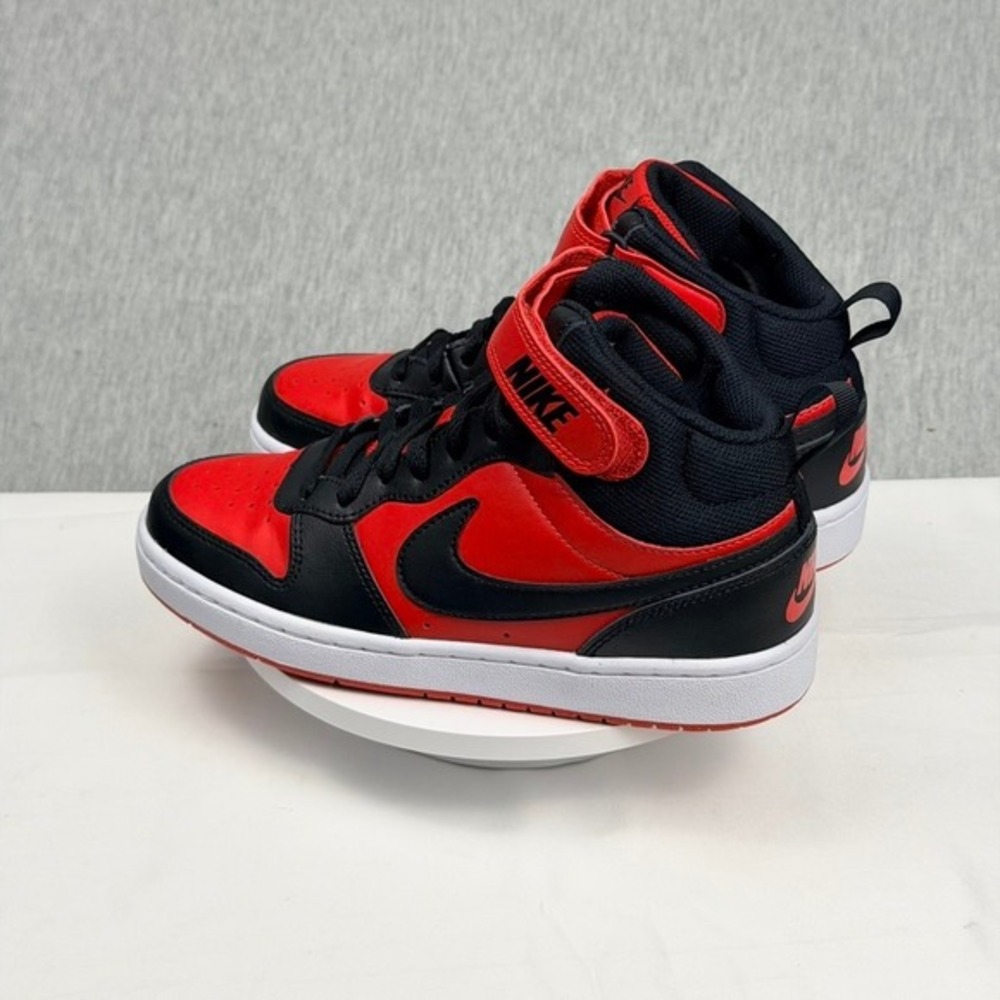 Nike Court Borough Mid 2 GS Bred Red Black Sneakers CD7782-602 Size 5Y BNIB - Picture 8 of 11